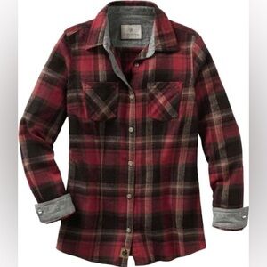 Women's Red Plaid Flannel Shirt